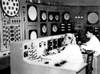 Пульт Первой в мире АЭС.